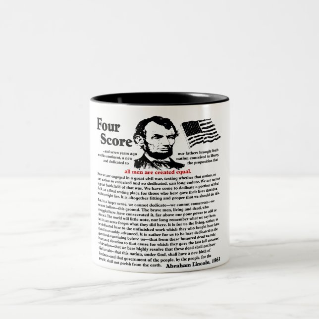 Gettysburg Address Two-Tone Coffee Mug (Center)