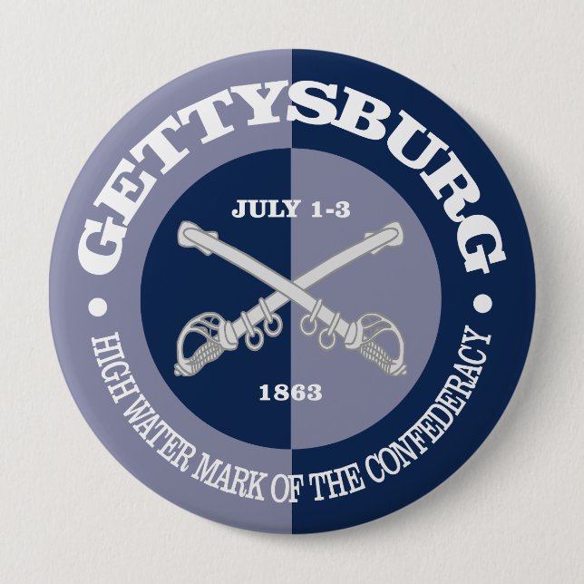 Gettysburg (B&G) 4 Inch Round Button (Front)