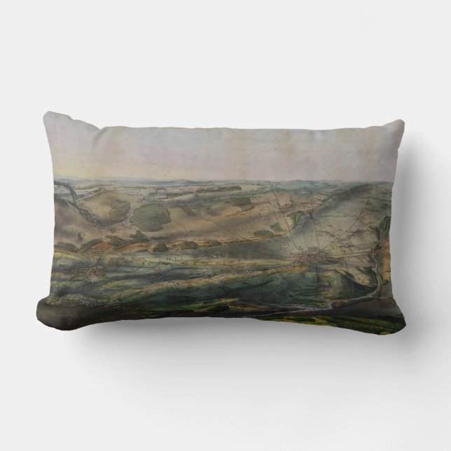 Gettysburg Battlefield by John Bachelder 1863 Lumbar Pillow (Front)