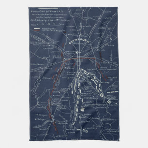 Gettysburg Battlefield Civil War Map (1863) Kitchen Towel