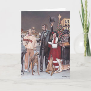 Gettysburg Christmas Greyhound Dog Art Card