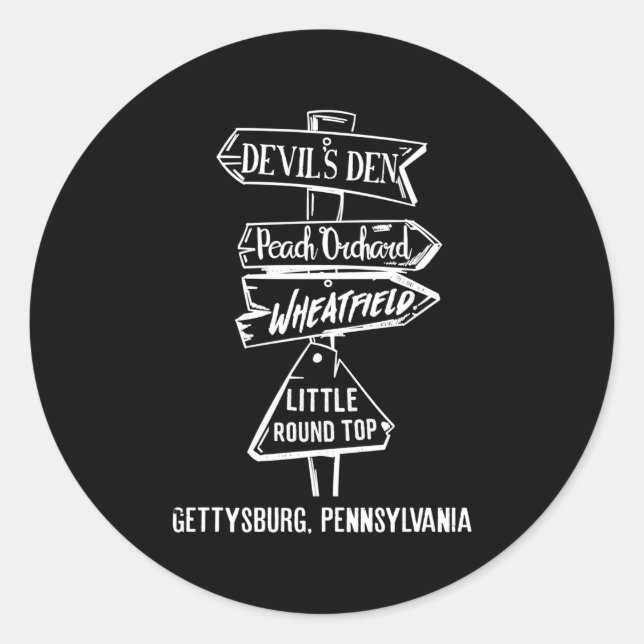 Gettysburg Landmark Classic Round Sticker (Front)