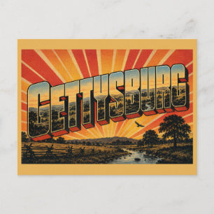 Gettysburg PA Rolling Hills Woodlands Art Postcard