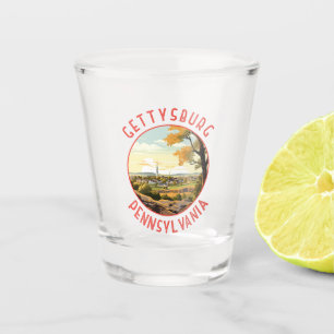 Gettysburg Pennsylvania Retro Distressed Circle Shot Glass