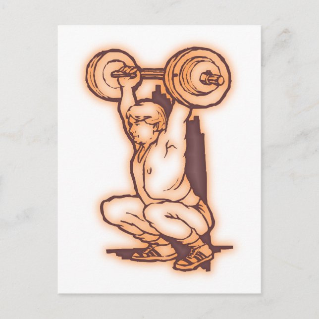 Gewichtheber weight lifter postcard (Front)