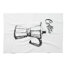 Geyser coffee maker. Graphic arts. Hand Towel