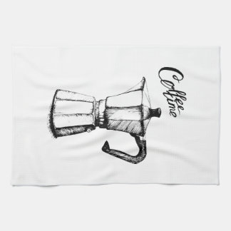 Geyser coffee maker. Graphic arts. Hand Towel