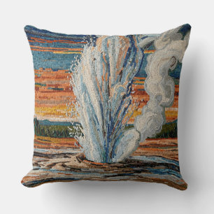 Geyser Eruption Mosaic Throw Pillow