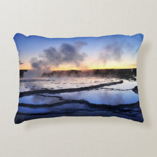 Geyser Smoke at Sunset Accent Pillow