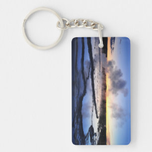 Geyser Smoke at Sunset Keychain