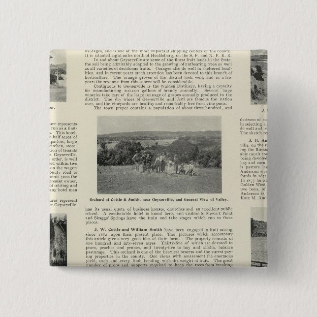 Geyserville, California 2 Inch Square Button (Front)