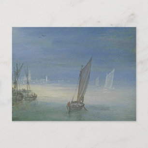 Gezicht op een dorp aan een rivier postcard