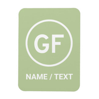 GF for Gluten free food logo branding personalized Magnet