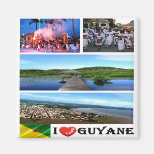 GF - French Guyana - I Love - Collage Magnet