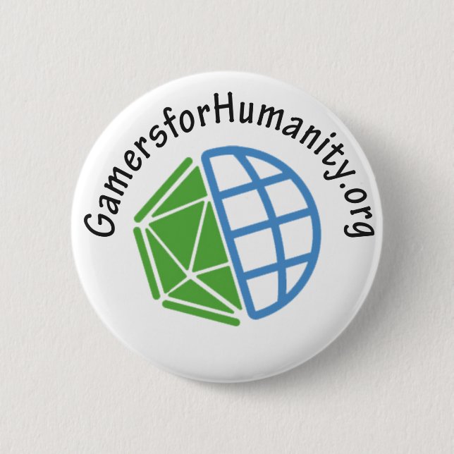 GfH Button, White Round, With Website 2 Inch Round Button (Front)