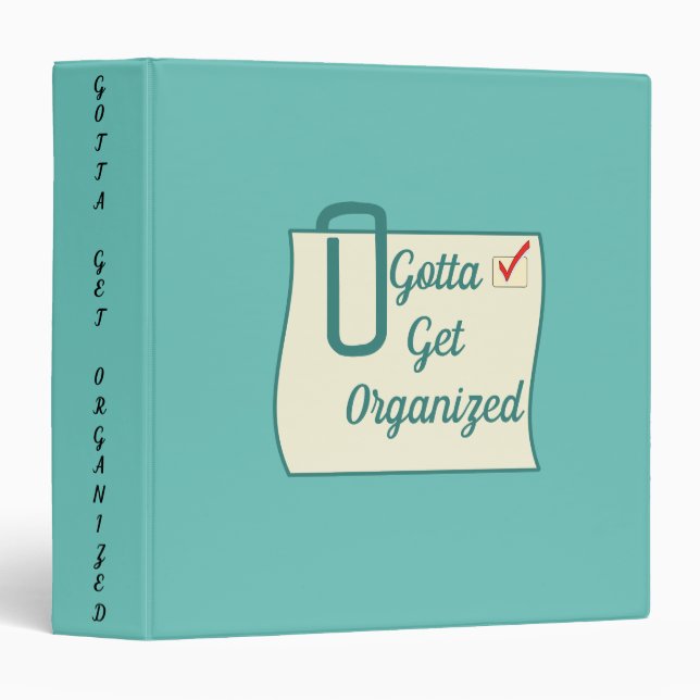 GFun Gotta Get Organized Checklist Office School Binder (Front/Spine)