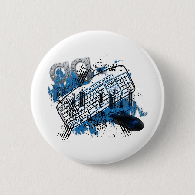 gg - good game, keyboard, mouser - gamer 2 inch round button (Front)