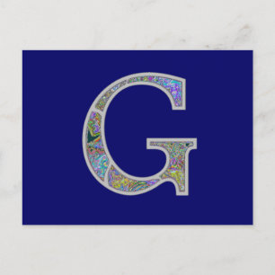 Gg Illuminated Monogram Postcard