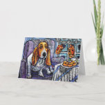 GGBR Hannukah Card 2008<br><div class="desc">Designed by artist Patrick Wm Connally, this basset hound would love for someone to come and play with the dreidels so he could have some of those tempting cookies! Raise funds and show your support for rescue, while enjoying these unique and fun paintings on our range of holiday cards and...</div>