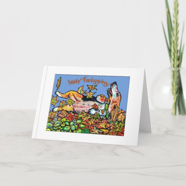 GGBR Happy ThanksGiving Basset Holiday Card (Front)