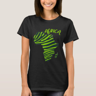 GGT Zebra Green Striped Continent Africa T-Shirt