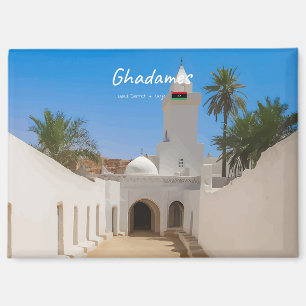 Ghadames, Libya - White Mosque Magnet