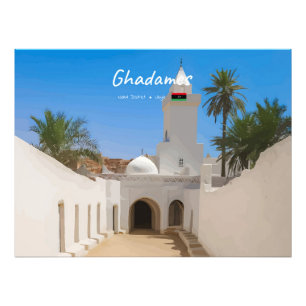 Ghadames, Libya - White Mosque Photo Print
