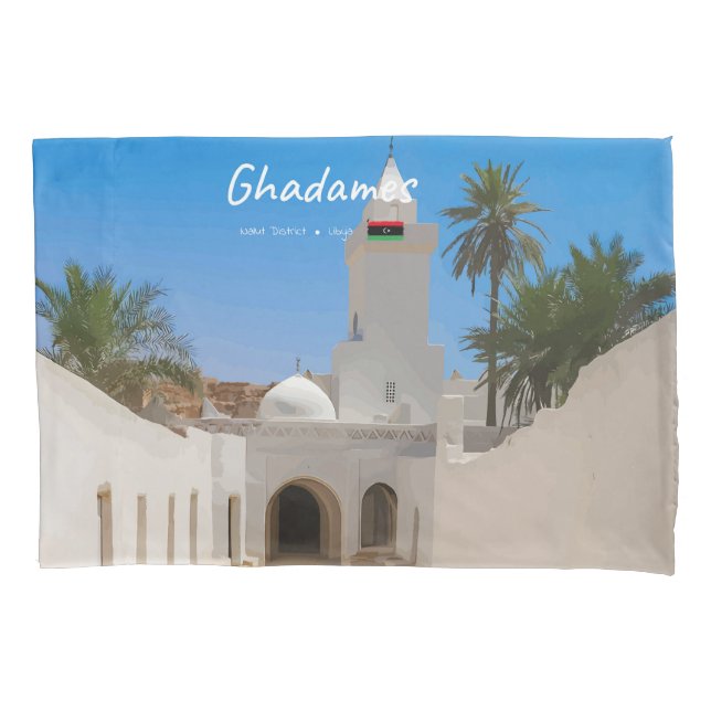 Ghadames, Libya - White Mosque Pillowcase (Front-Left)