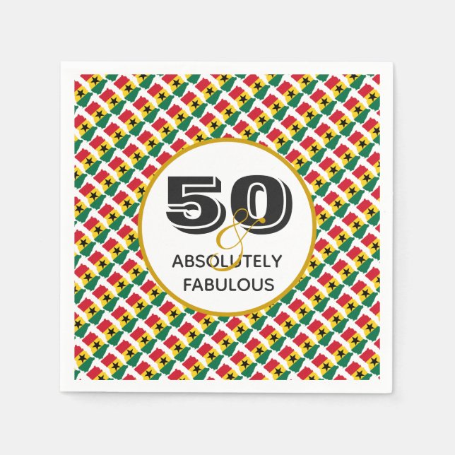GHANA 50 & Absolutely Fabulous Celebration Paper Napkin (Front)