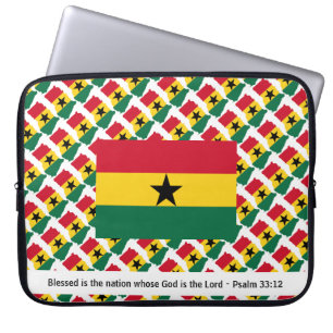GHANA Black Star Blessed Nation Christian Laptop Laptop Sleeve