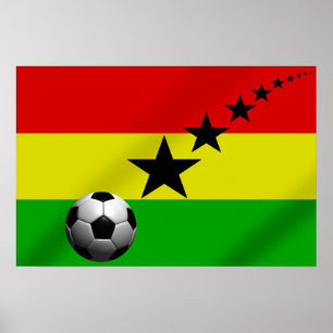 Ghana Black Stars Soccer flag Poster
