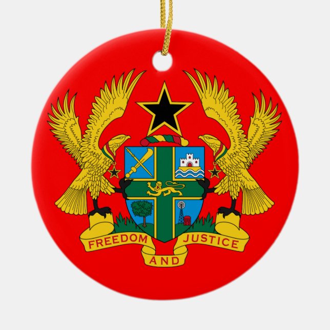 GHANA Ceramic Christmas Ornament (Front)