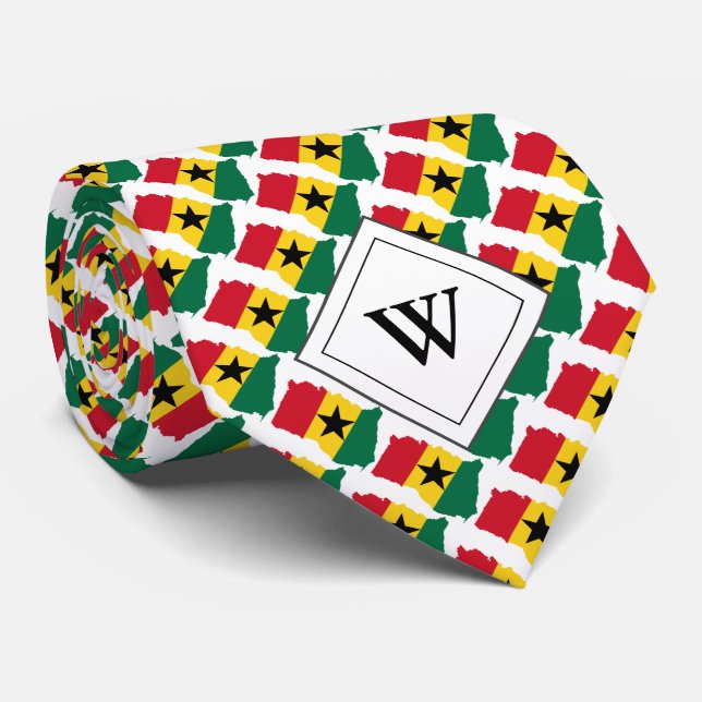 GHANA Christian Scripture Monogram Flag Tie (Rolled)