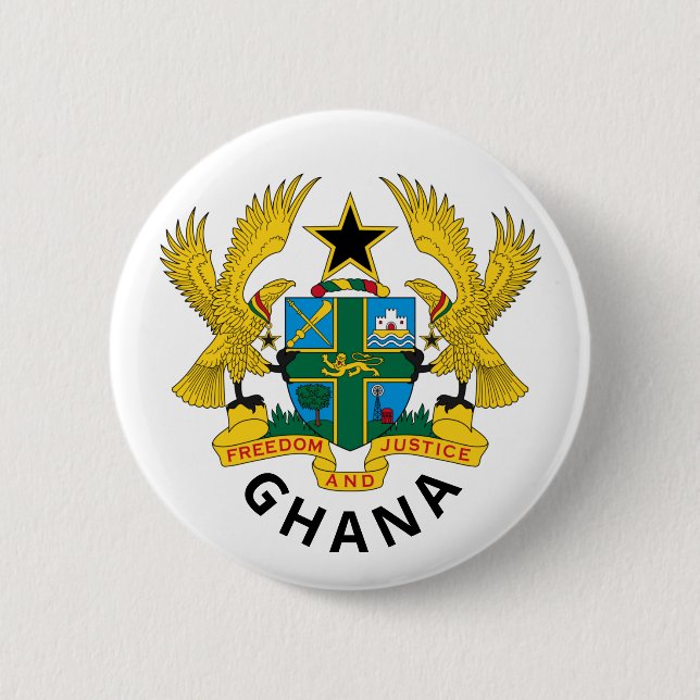 Ghana coat of arms 2 inch round button (Front)