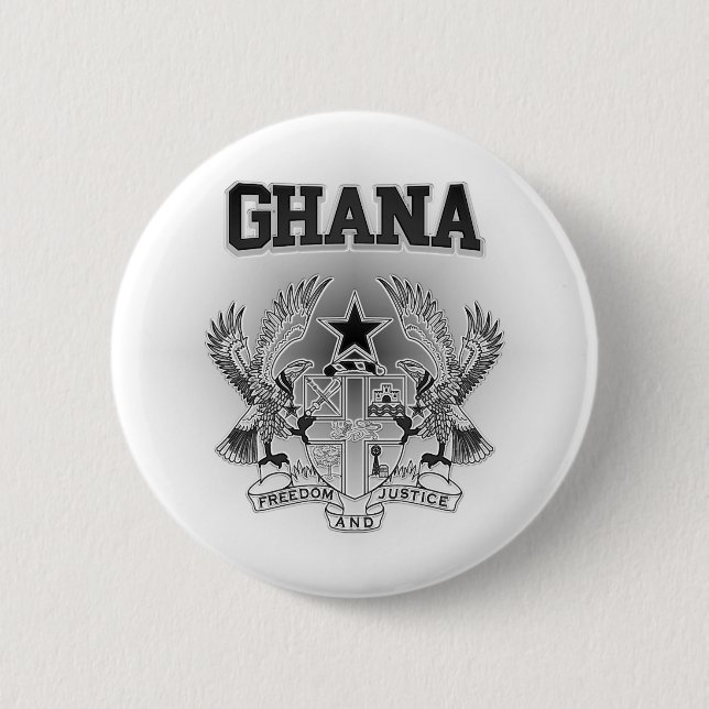 Ghana Coat of Arms 2 Inch Round Button (Front)