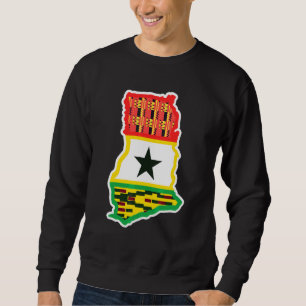 Ghana Country Map Patriotic Flag For Ghanaian Sweatshirt