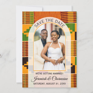 Ghana Couple Ghanaian Kente WEDDING  Save The Date