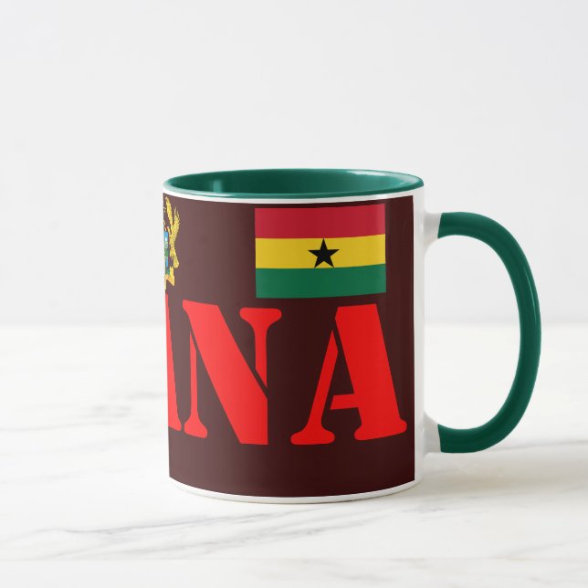 GHANA Crest and Flag Coffee Mug (Right)
