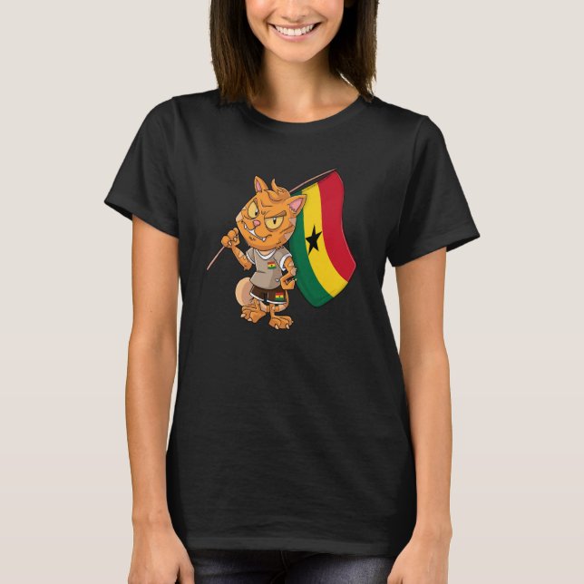 Ghana Fan Cat T-Shirt (Front)