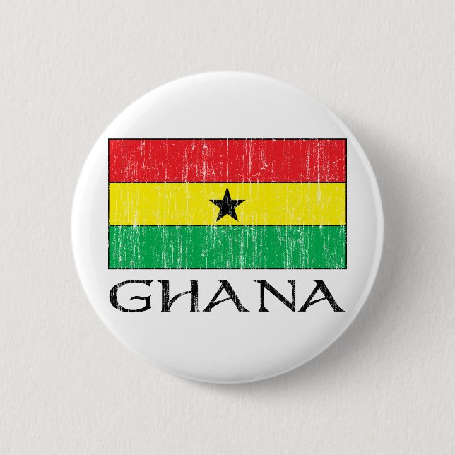 Ghana Flag 2 Inch Round Button (Front)