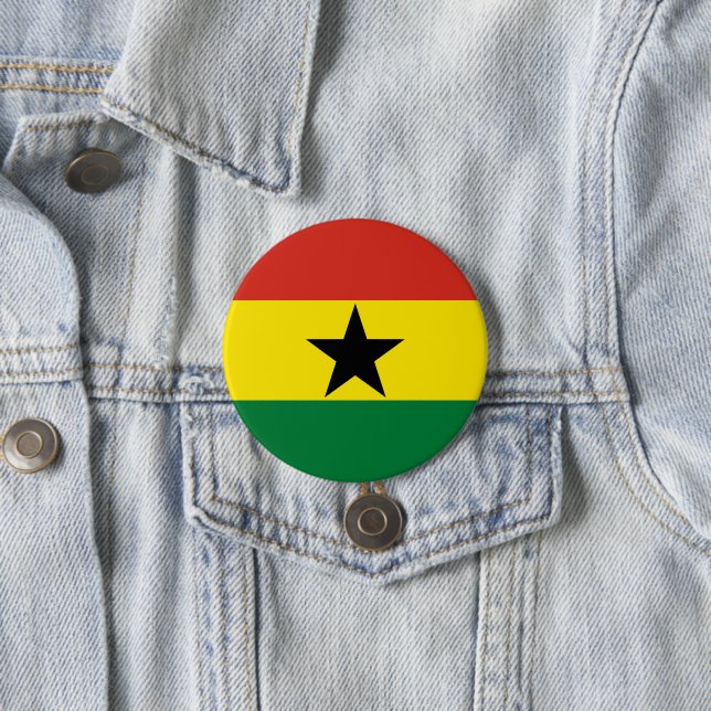 Ghana flag 3 inch round button (In Situ)