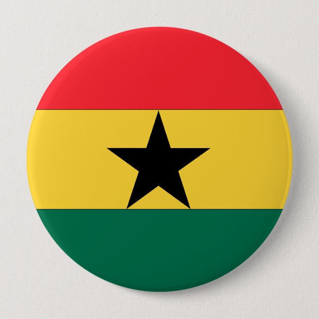 Ghana Flag 4 Inch Round Button (Front)