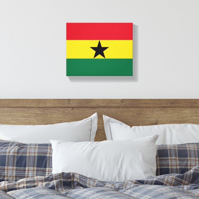 Ghana Flag Africa Canvas Print (Insitu(Bedroom))