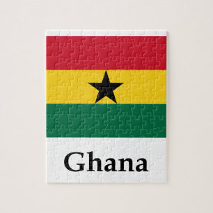 Ghana Flag And Name Jigsaw Puzzle