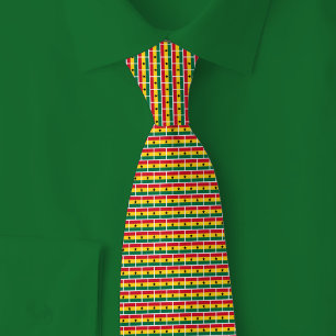Ghana Flag Brick Pattern Tie