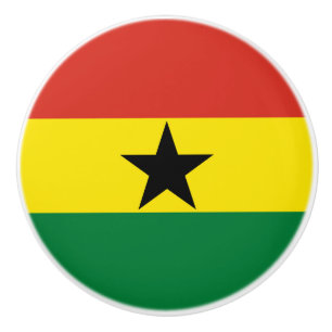 Ghana flag ceramic knob