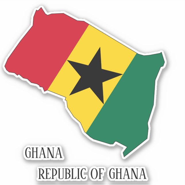 Ghana Flag Charming Patriotic Map (Front)
