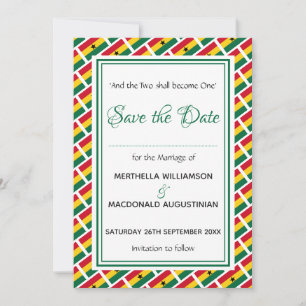 GHANA FLAG Customized Scripture Stylish Ghanaian Save The Date