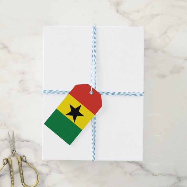 Ghana flag gift tags (With Twine)