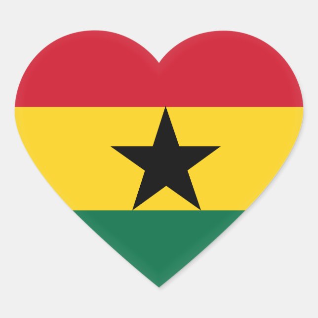 Ghana Flag Heart Sticker (Front)